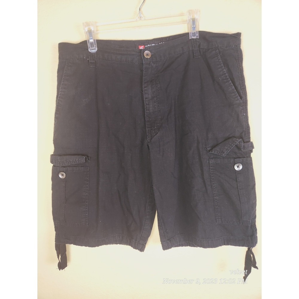 Southpole Cargo Black Shorts Mens Size 33‎ Travel Casual Ripstop Y2k